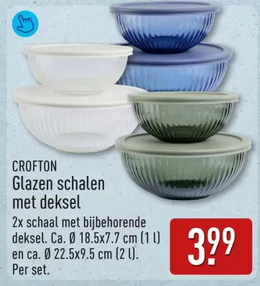 Glazen schalen met deksel