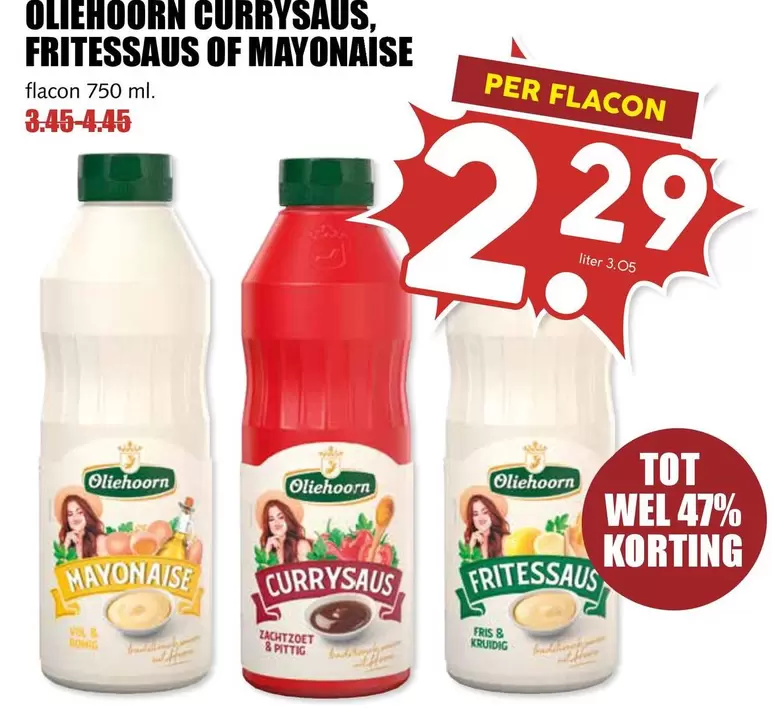 Oliehoorn Currysauce, Fritessaus of Mayonaise