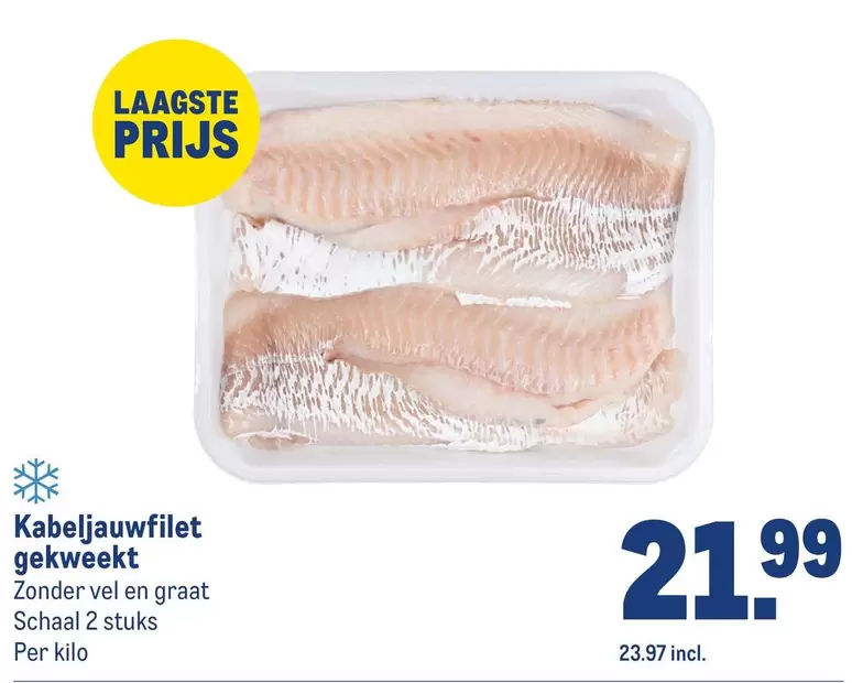 Kabeljauwfilet gekweekt