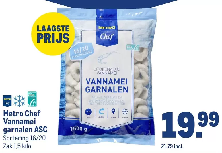Frozen - Vannamei Garnalen ASC Sortering 16/20