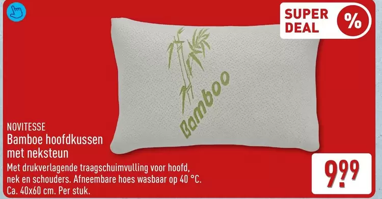 Op - Bamboe hoofdkussen met neksteun