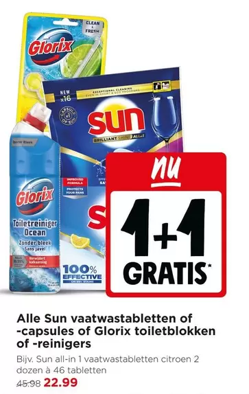 Sun - vaatwastabletten of -capsules of toiletblokken