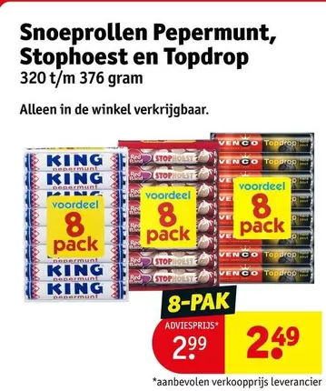 De - Snoeprollen Pepermunt, Stophoest en Topdrop