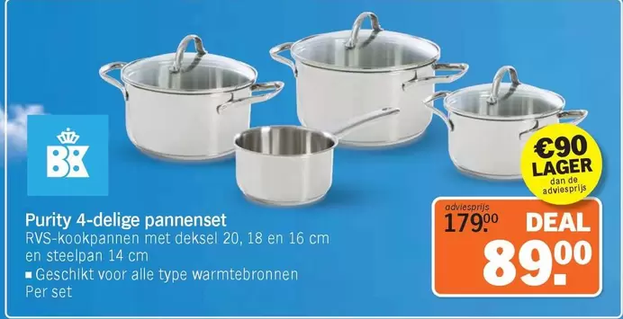 De - Purity 4-delige pannenset