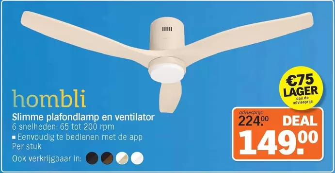 De - Slimme plafondlamp en ventilator