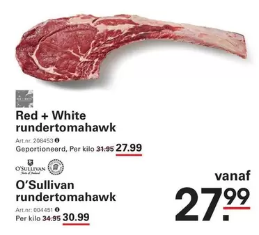 RED - Red + White rundertomahawk Art.nr. 208453