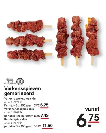 Varkensspiesen gemarineerd