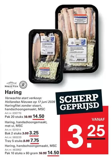 start - Haring, handgeschroonde, MSC