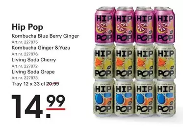 Pop - Kombucha Blue Berry Ginger, Kombucha Ginger & Yuzu, Living Soda Cherry, Living Soda Grape