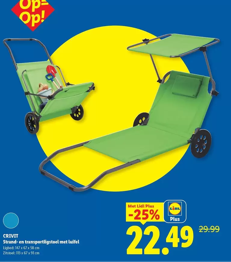 Strand- en transportstoel