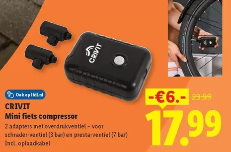 Op - Mini fiets compressor