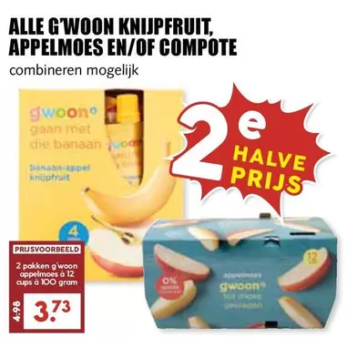 G'WOON KNIJPFRUIT, APPELMOES EN/OF COMPOTE