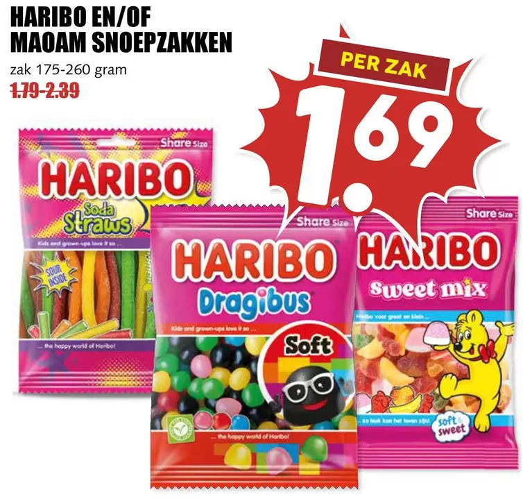 Haribo - HARIBO EN/OF MAOAM SNOEPZAKKEN