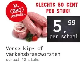 Verse kip- of varkensbraadworsten