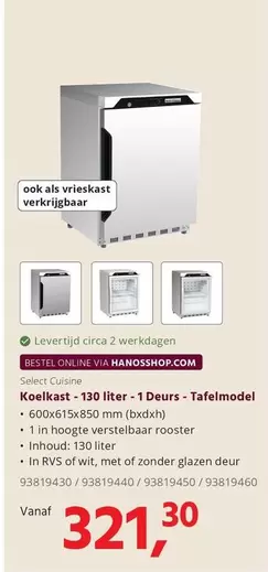 MM - Koelkast - 130 liter - 1 Deurs - Tafelmodel