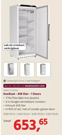 MM - Koelkast - 618 liter - 1 Deurs
