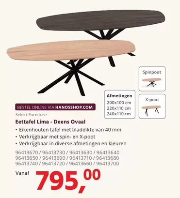MM - Eettafel Lima - Deens Ovaal