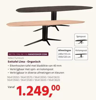 MM - Eettafel Lima - Organisch