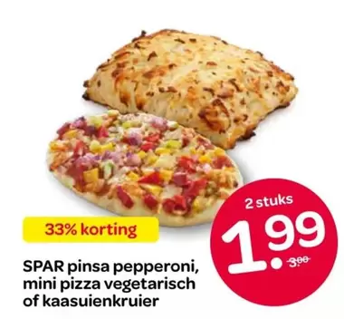 pinsa pepperoni, mini pizza vegetarisch of kaasuienkruier