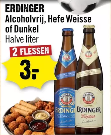 Erdinger - Alcoholvrij, Hefe Weisse of Dunkel Halve liter