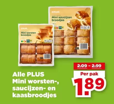 Mini worsten-, sauzijzen- en kaasbroodjes