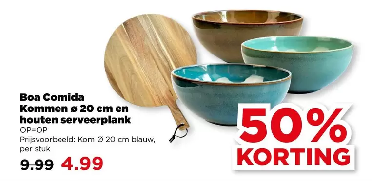 Kommen 
komen 
serveerplank