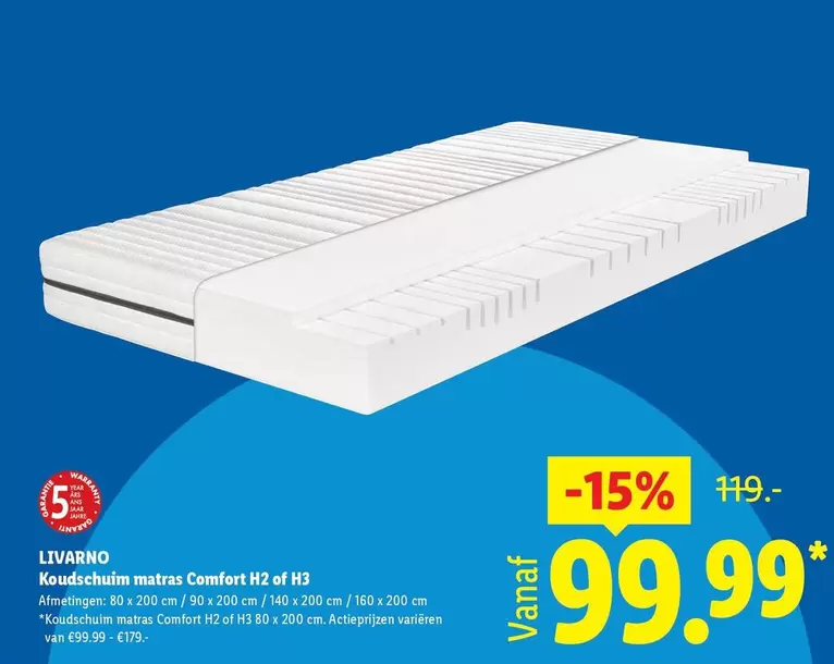 Comfort - Koudschuim matras K2 of H3