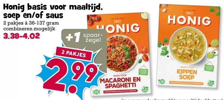 Honig basis voor maaltijdsoep en/of saus