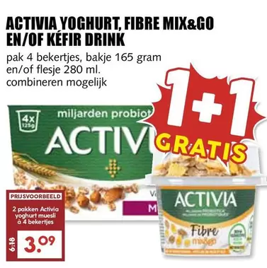Activia - ACTIVIA YOGHURT, FIBRE MIX&GO EN/OF KEFIR DRINK