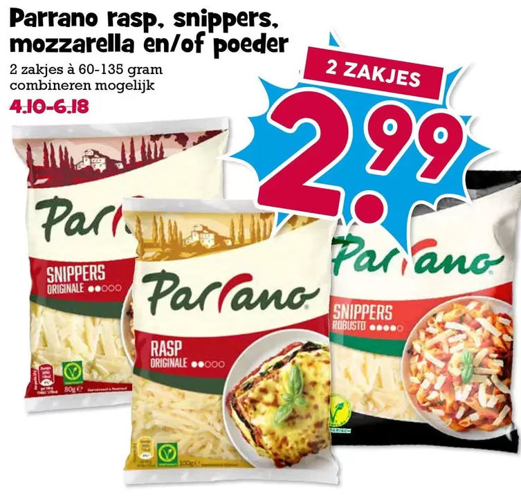 Park - Parrano rasp. snipers. mozzarella en/of poeder