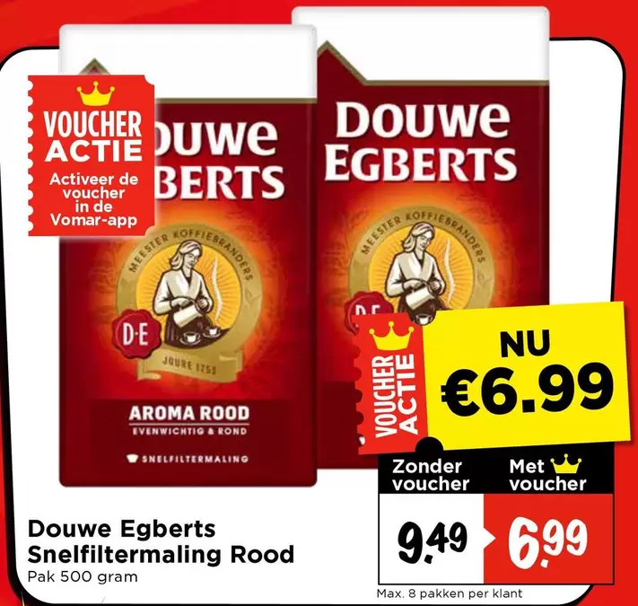 Douwe Egberts - Snelfiltermaling Rood