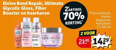 Elvive - Bond Repair, Ultimate Glycolic Gloss, Fiber Booster en haarkuren