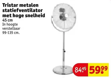 Tristar metalen statiefventilator met hoge snelheid