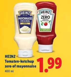 Heinz - Tomaten-ketchup zero of mayonnaise