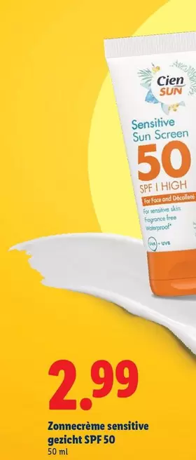 Sun - Zonnecrème sensitive gezicht SPF 50