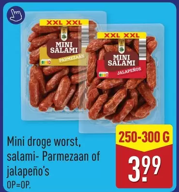 Mini droge worst, salami- Parmezaan of jalapeño's