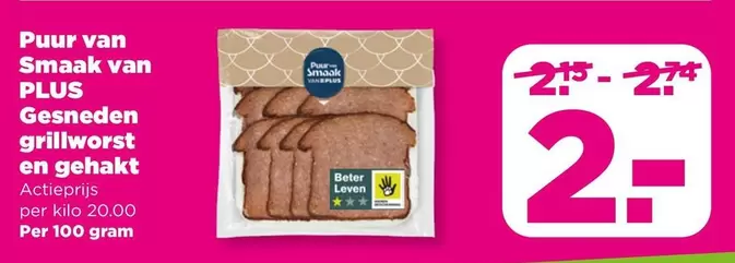 Gesneden grillworst en gehakt