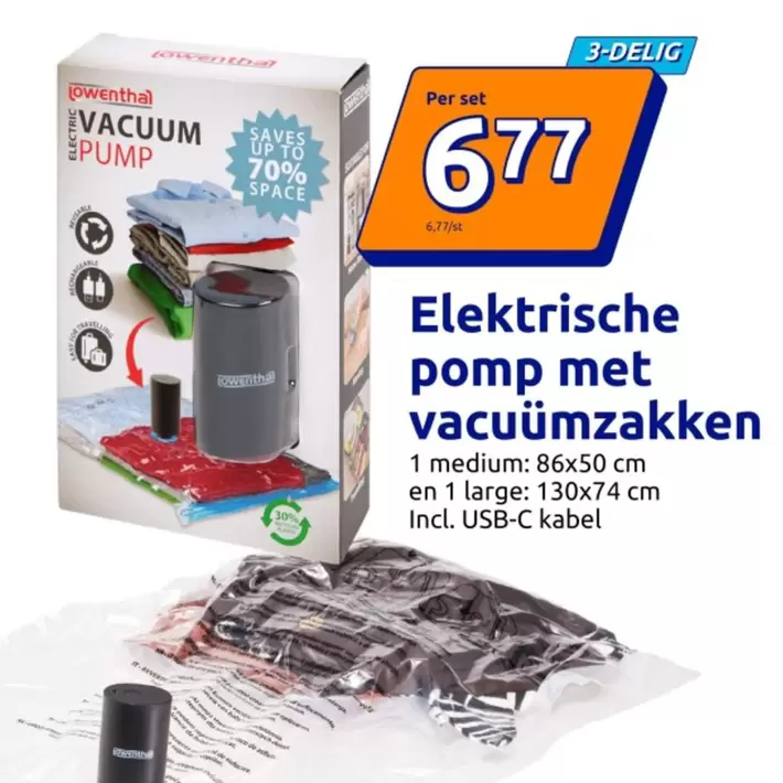Up - Elektrische pomp met vacuümzakken