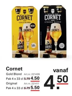 Cornet Gold Blond Art.nr. 221409 Pak 4 x 33 cl
