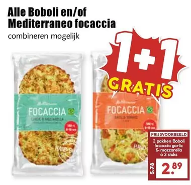 Hans - Boboli en/of Mediterraneo focaccia