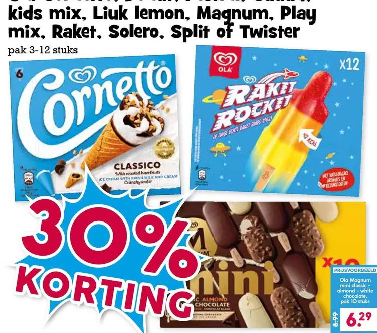 Mix - Cornetto, Raket Rocket, Magnum