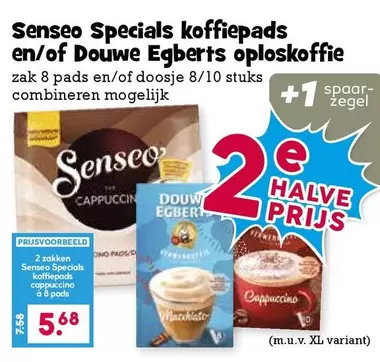 Senseo -  Specials koffiepads en/of Douwe Egberts oploskoffie