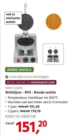 Wafelijzer - RVS - Ronde wafels