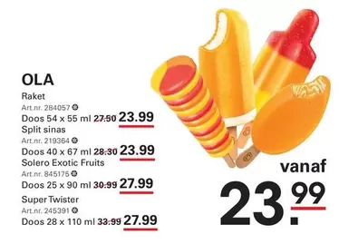 Raket, Doos 54 x 55 ml, Doos 40 x 67 ml, Doos 25 x 90 ml, Doos 28 x 110 ml