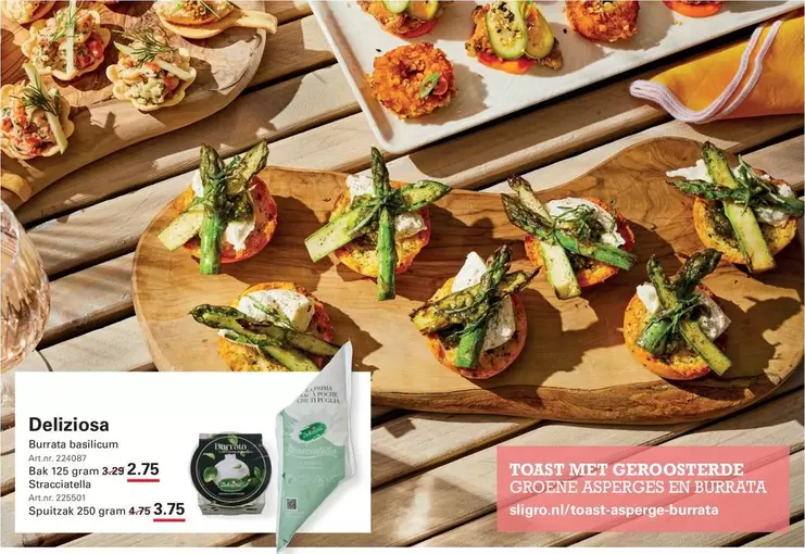 Puglia - Gegrilde groene asperges en burrata