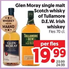 De - Glen Moray single malt Scotch whisky or Tullamore D.E.W. Irish whiskey