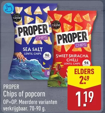 Chips of popcorn