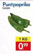 Puntpaprika Groen