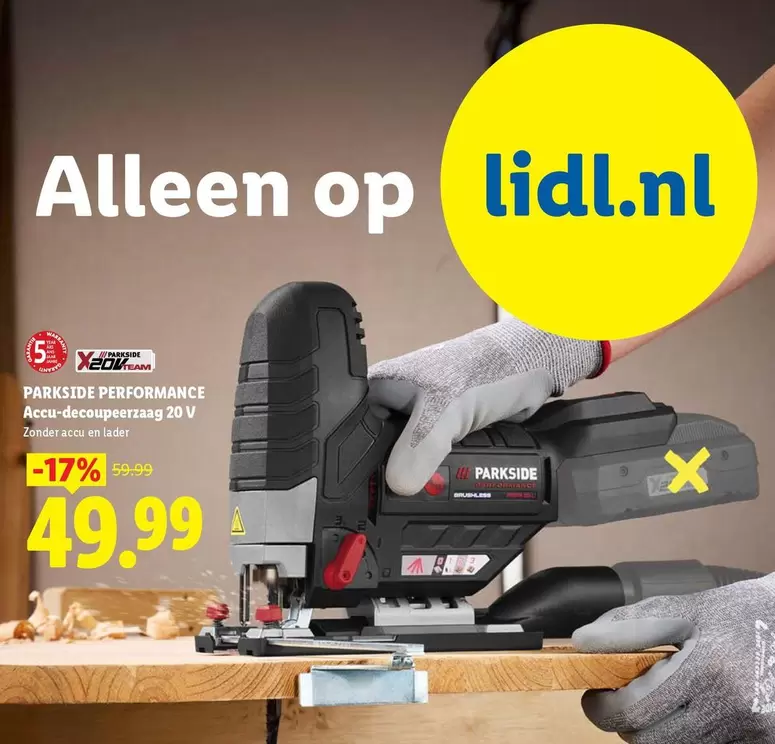 Op - PARKSIDE PERFORMANCE Accu-decoupeuse 20 V