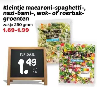macaroni-spaghetti-, nasi-bami-, wok- of roerbak-groenten